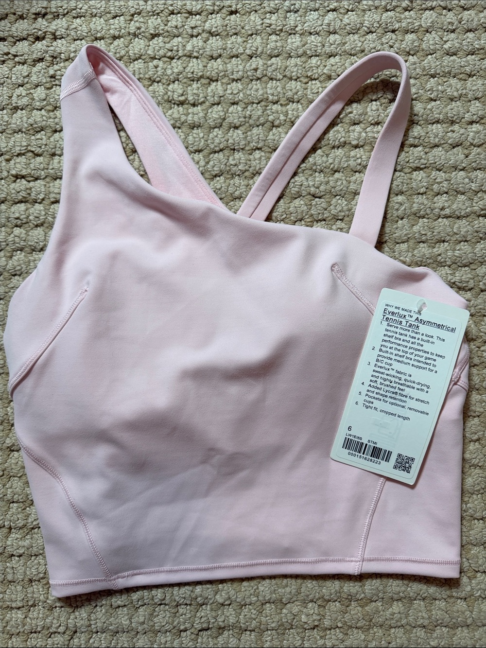 lululemon Everlux Asymmetrical Tennis Tank strawberry milkshake